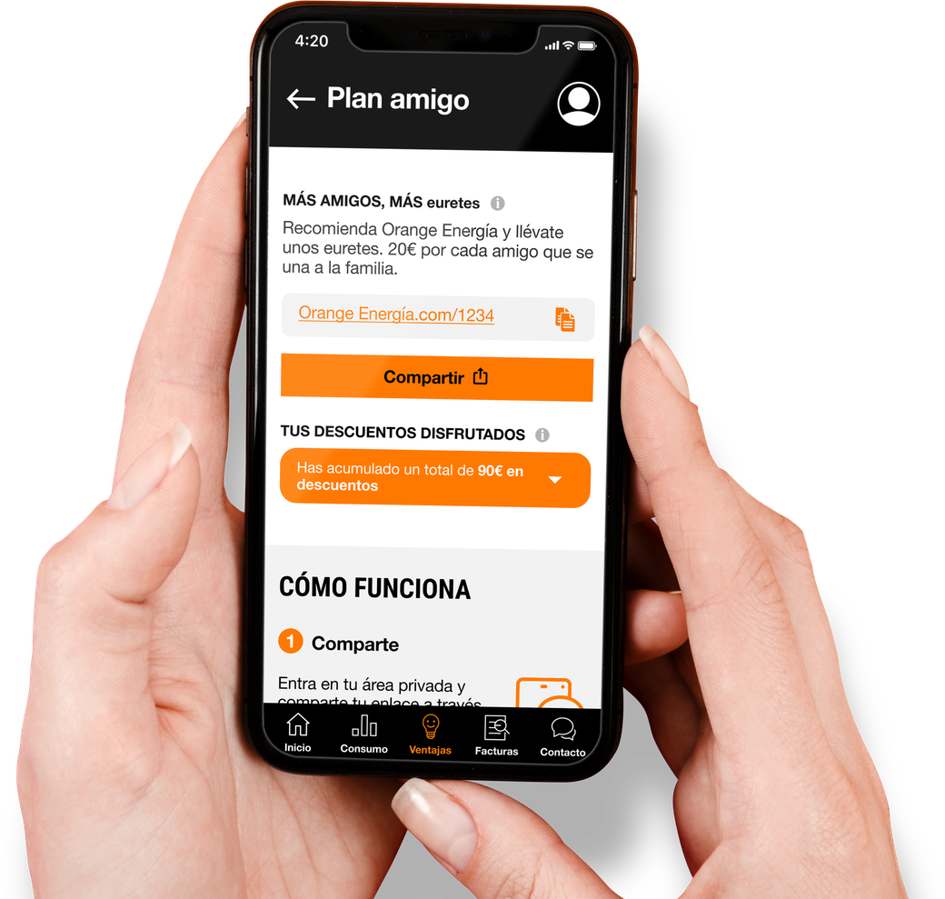 Orange Energía - Invita a tus amigos a través de la App